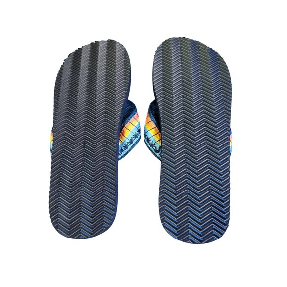 Simply Southern Womens Flip Flops Size S 5.5/6.5 Blue With Tropical Strap Design - Picture 5 of 6